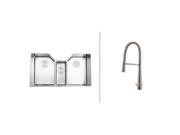 Ruvati RVC2574 Stainless Steel Kitchen Sink and Stainless Steel Faucet Set