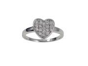 Dlux Jewels Sterling Silver Heart Cubic Zirconia Ring Size 7