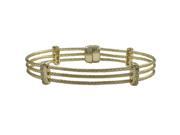 Dlux Jewels Gold Tone Stainless Steel 3 Row Bangle with Magnet