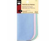 Dritz 55277 Iron On Twill Patches 5 in. x 5 in. 4 Pkg Pastels
