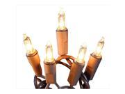 NorthLight Set Of 50 Shimmering Clear Mini Christmas Lights Brown Wire