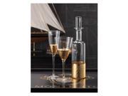 Zodax BAR 421S Set of Eight Barclay Butera Montecito Collection Fez Cut Wine Glasses with Gold Leaf