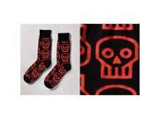 Giftcraft 410332 Heads Up Mens Crew Sock Skulls Design Black Red Pack of 3
