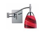 Elk Lighting 10151 1Pc A Celina 1 Light Swingarm Sconce In Polished Chrome And Autumn Glass