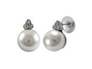 Dlux Jewels Silver Crystal Pearl Earrings