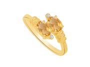 Fine Jewelry Vault UBNR81088Y146X4CZCT 14K Yellow Gold Designer Ring With Citrine CZ 2 Stones