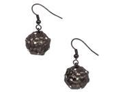 Dlux Jewels Black Plated with Cubic Zirconia Earrings