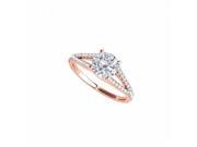 Fine Jewelry Vault UBNR50774EP14CZ CZ 14K Rose Gold Split Shank Design Ring