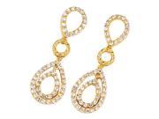 Dlux Jewels Gold White Circle Shape Cubic Zirconia Earrings