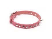 Animal Supply Company CO52601 1703K 0.37 in. Spiked Leather Collar 12 in. Pink