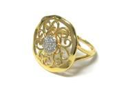 Dlux Jewels Two Tone Sterling Silver White Cubic Zirconia Ring No.8