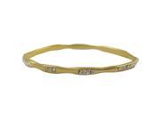 Dlux Jewels Gold Tone Brass Bangle with White Crystals