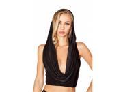Roma Costume T3317 Blk S M Hooded Cowl Neck Cropped Top Black Small Medium