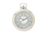 Benzara 99074 Round Aluminum Glass Wall Clock 16 in. W
