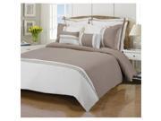 Impressions by Luxor Treasures EMMA 7PC KC IVTP Emma 7 Piece King California King Duvet Cover Set Ivory Taupe