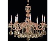 Oxford Collection 2508 OB CL SAQ Ornate Cast Brass Chandelier Accented with Swarovski Spectra Crystal