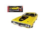 Autoworld AMM1031 1971 Dodge Charger R T HEMI 50th Anniversary Banana Yellow with Black Interior Limited to 1250 Piece Worldwide 1 18 Diecast Model Car