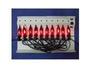 Queens of Christmas S 10C7RE 24FL 10 Count Red C7 Flicker Flame Lights on Black Wire