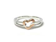 Dlux Jewels Two Tone Sterling Silver Heart Ring No.4