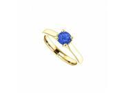 Fine Jewelry Vault UBRSRD122100Y14S September Birthstone Blue Sapphire Engagement Rings in 14K Yellow Gold 0.50 CT TGW