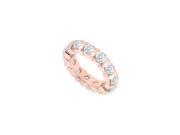 Fine Jewelry Vault UB14PR100CZ322 1 CT CZ Eternity Band in 14K Rose Gold First Second Wedding Anniversary Gift 26 Stones