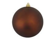 NorthLight 10 in. Shatterproof Matte Mocha Brown Christmas Ball Ornament