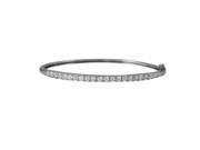 Dlux Jewels Sterling Silver Bangle White Cubic Zirconia