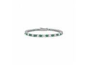Fine Jewelry Vault UBUBR14WRD131200CZE May Birthstone Created Emerald CZ Tennis Bracelet in 14K White Gold 2 CT TGW 30 Stones