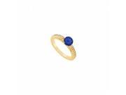 Fine Jewelry Vault UBUJS1816AAGVYCZS Created Sapphire CZ Ring Yellow Gold Vermeil 1.25 CT TGW 14 Stones