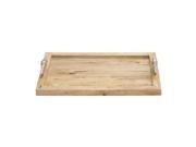 Benzara 68829 Alluring Wood Aluminum Tray 3 in. H