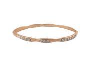 Dlux Jewels Rose Tone Brass Bangle with White Crystals