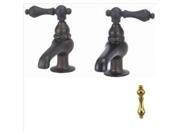 World Imports 106308 3.75 in. Spout Reach Basin Faucet Pair Polished Brass
