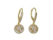 Dlux Jewels SS gld wht Sterling Silver Gold White Cubic Zirconia Earrings