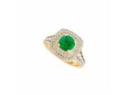 Fine Jewelry Vault UBUNR50871EAGVYCZE May Birthstone Emerald CZ Ring in Yellow Gold Vermeil 2 Stones