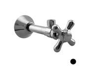 Westbrass D1112X 62 Angle Stop with .5 in. Copper Sweat and Cross Handle Powder Coat Flat Black