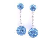 Dlux Jewels Gold Blue Crystal Ball Earrings