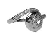 Dlux Jewels Sterling Silver Donut with Cubic Zirconia Ring Size 8