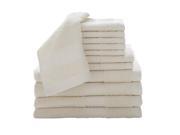 Baltic Linen 100 Percent Cotton Luxury Towel Sets Cream 12 Piece