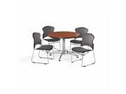 OFM PKG BRK 043 0008 Breakroom Package Featuring 42 in. Round Multi Purpose Table with Four Multi Use Stack Fabric Seat Back Chairs