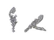 Dlux Jewels SS wht Sterling Silver White Cubic Zirconia Earrings