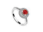Fine Jewelry Vault UBJ8562W14DR 101RS5 Ruby Diamond Engagement Ring 14K White Gold 1.25 CT Size 5