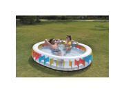NorthLight 98 in. Elliptical Shaped Inflatable Pool with Multi Colored Panels
