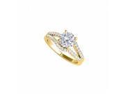 Fine Jewelry Vault UBNR50851EY14D Diamond Split Shank Ring in 14K Yellow Gold 1 CT