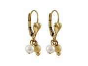 Dlux Jewels Gold Filled Pearl White Stone Earrings