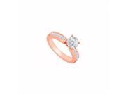 Fine Jewelry Vault UBJS297AAGVRCZ April Birthstone CZ Engagement Ring in 14K Rose Gold Vermeil 1 CT TGW