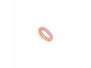 Fine Jewelry Vault UBU14YR500PS226225 Created Pink Sapphire Eternity Band 14K Yellow Gold 5 CT TGW 16 Stones