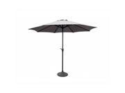 NorthLight 9 in. Outdoor Patio Market Umbrella With Hand Crank And Tilt Gray