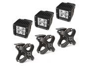 Omix Ada 15210.92 Large X Clamp Square LED Light Kit Textured Black 3 Pieces
