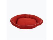 Carolina Pet Company 1139 Classic Cotton Canvas Bolster Bed with Contrast Cording Red Small