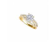 Fine Jewelry Vault UBNR50862EY14CZ Criss Cross Engagement Ring in 14K Yellow Gold With CZ